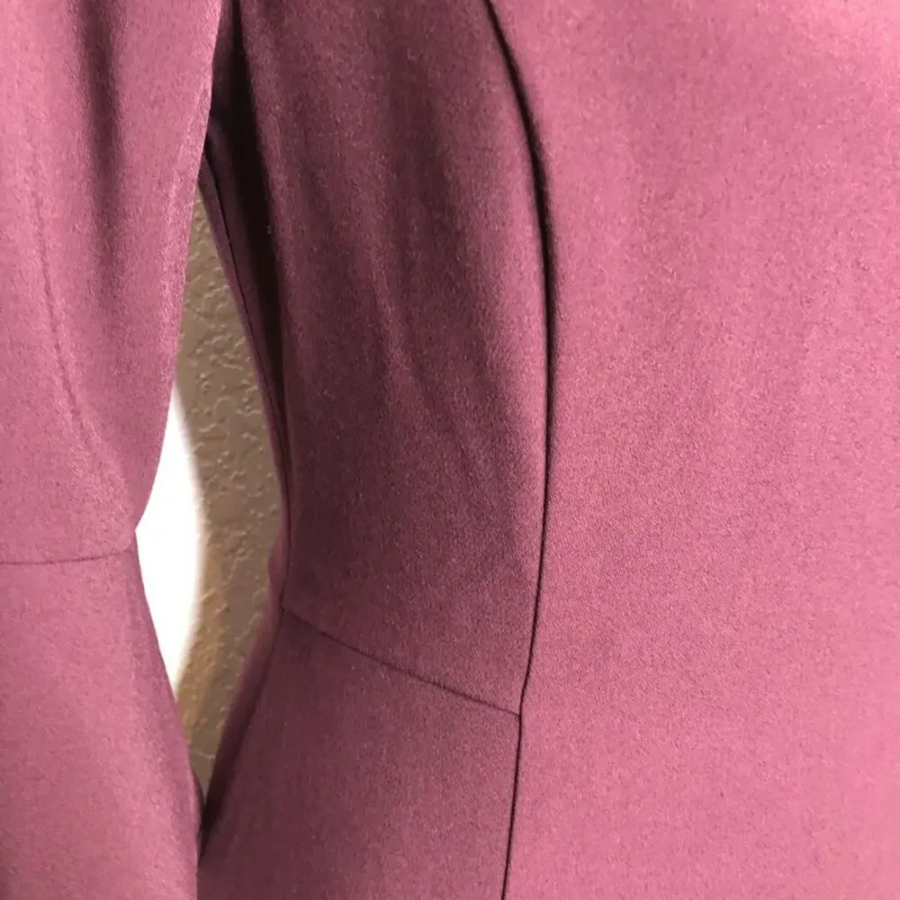 WHBM wine maroon purple bell sleeve midi sheath dress size 6